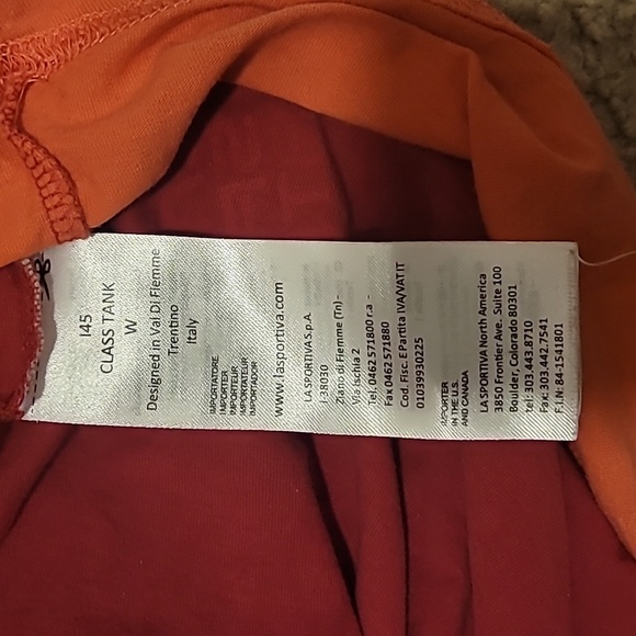 LA SPORTIVA Tank. 100% Organic Cotton. Size Small. Orange Pink - Picture 5 of 6